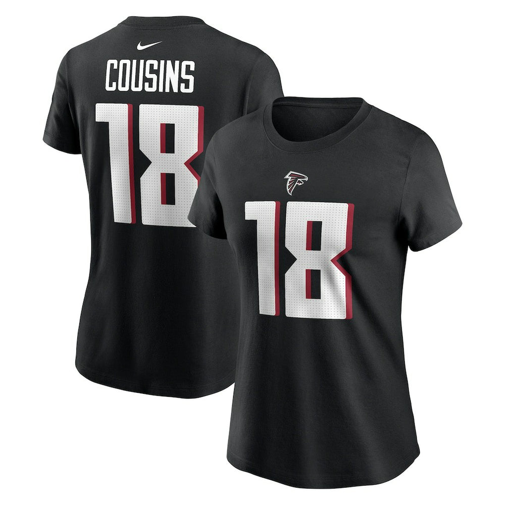 Kirk Cousins Atlanta Falcons Women's Player Name & Number T-Shirt - Black - Nike
