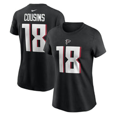 Kirk Cousins Atlanta Falcons Women's Player Name & Number T-Shirt - Black - Nike