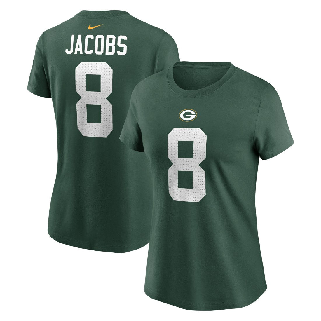 Josh Jacobs Green Bay Packers Women's Player Name & Number T-Shirt - Green - Nike