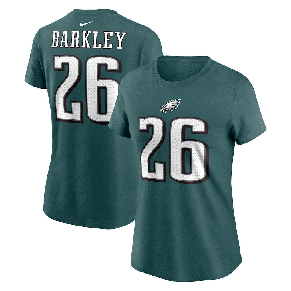 Saquon Barkley Philadelphia Eagles Women's Player Name & Number T-Shirt - Midnight Green - Nike