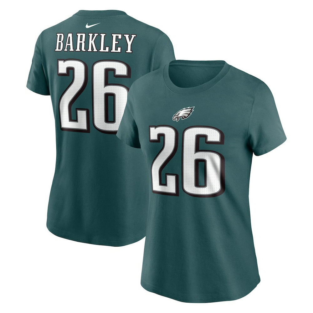 Saquon Barkley Philadelphia Eagles Women's Player Name & Number T-Shirt - Midnight Green - Nike