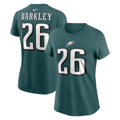 Saquon Barkley Philadelphia Eagles Women's Player Name & Number T-Shirt - Midnight Green - Nike