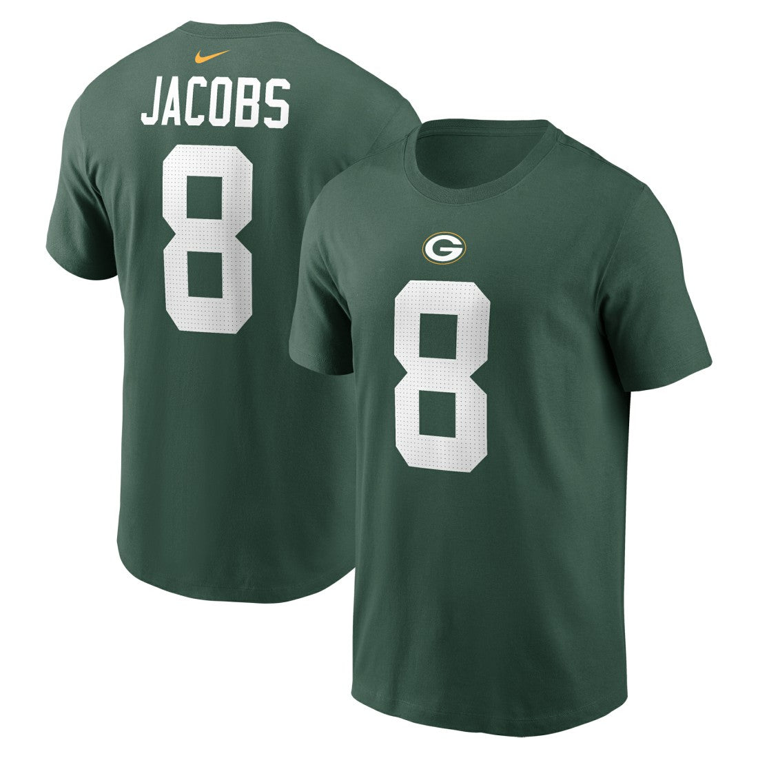Josh Jacobs Green Bay Packers Player Name & Number T-Shirt - Green - Nike