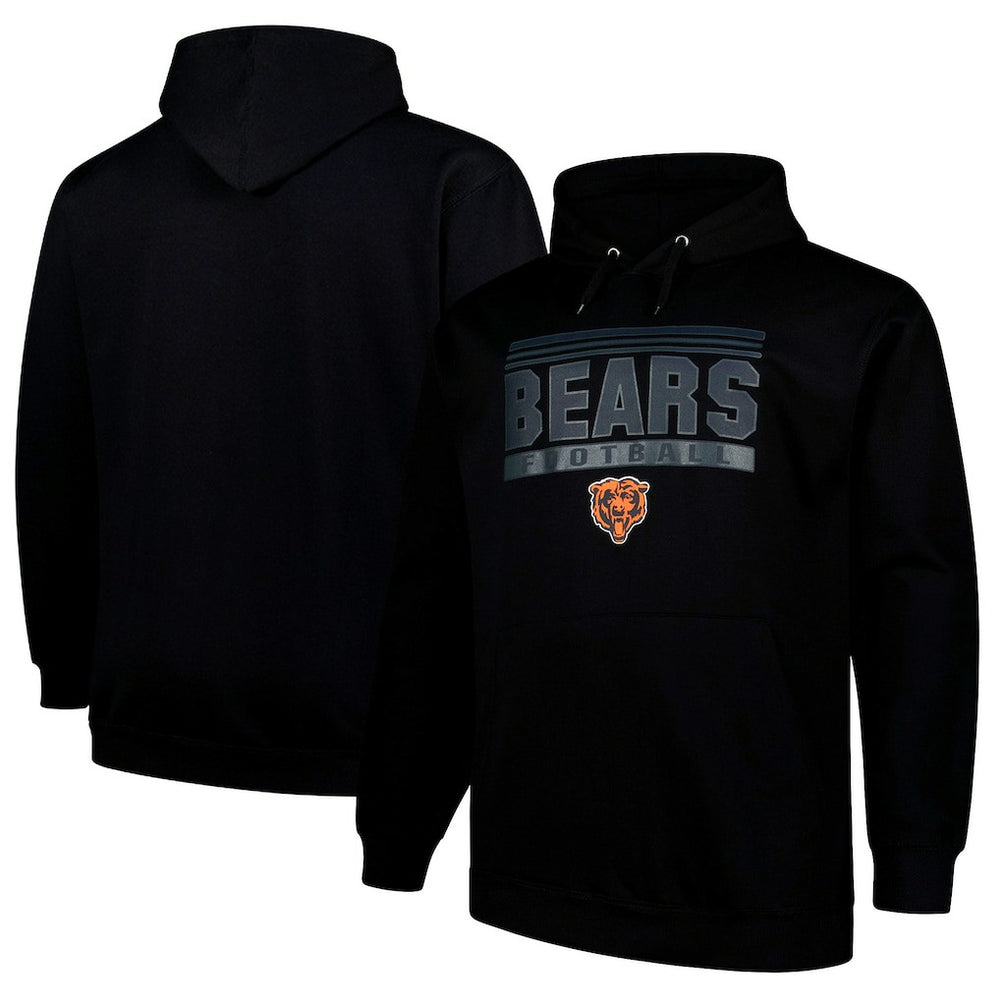 Chicago Bears Big & Tall Pop Pullover Hoodie - Black - Fanatics