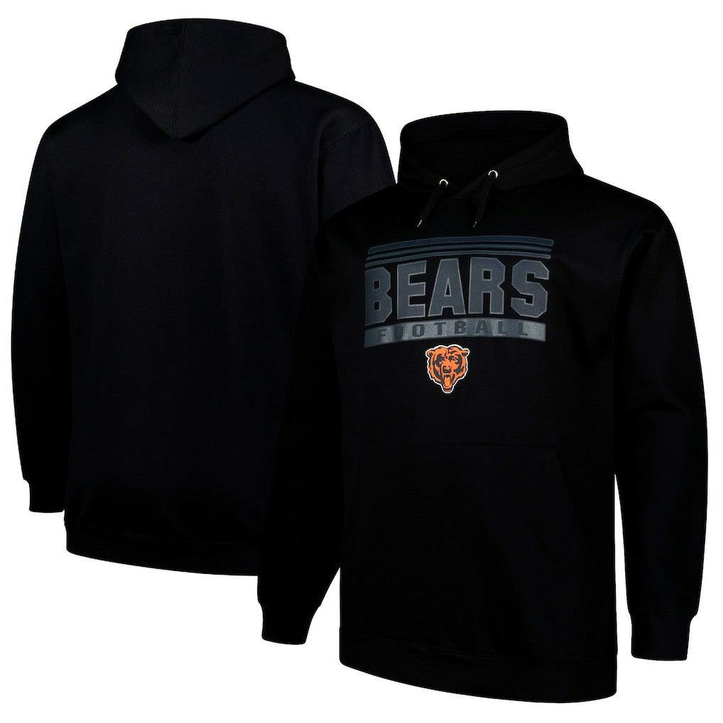 Chicago Bears Big & Tall Pop Pullover Hoodie - Black - Fanatics
