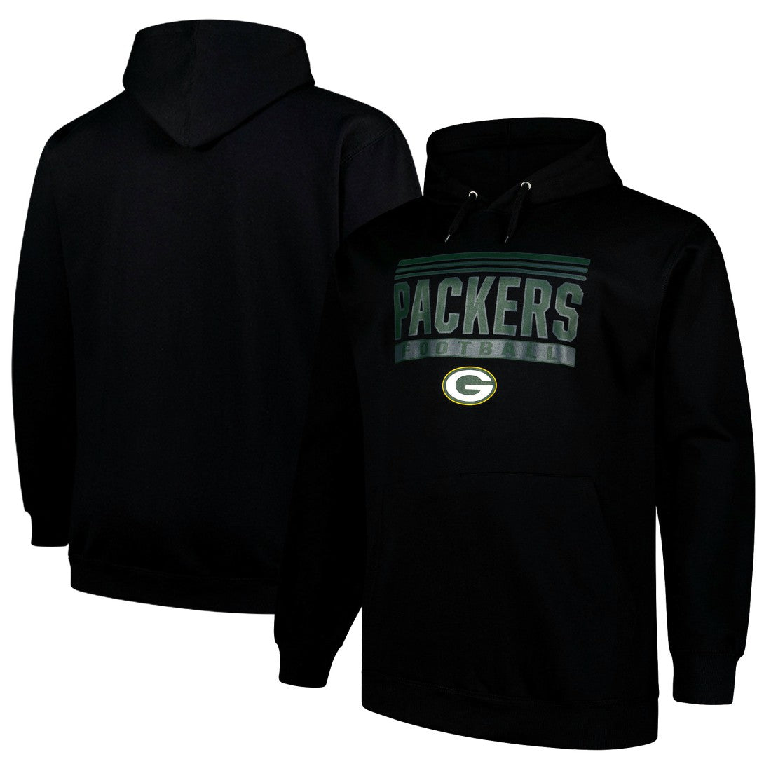 Green Bay Packers Big & Tall Pop Pullover Hoodie - Black - Fanatics