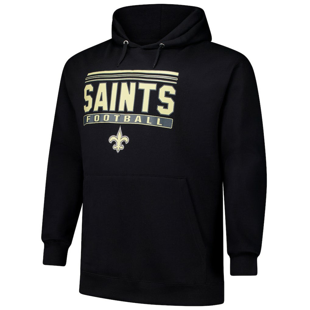 New Orleans Saints Big & Tall Pop Pullover Hoodie - Black - Fanatics