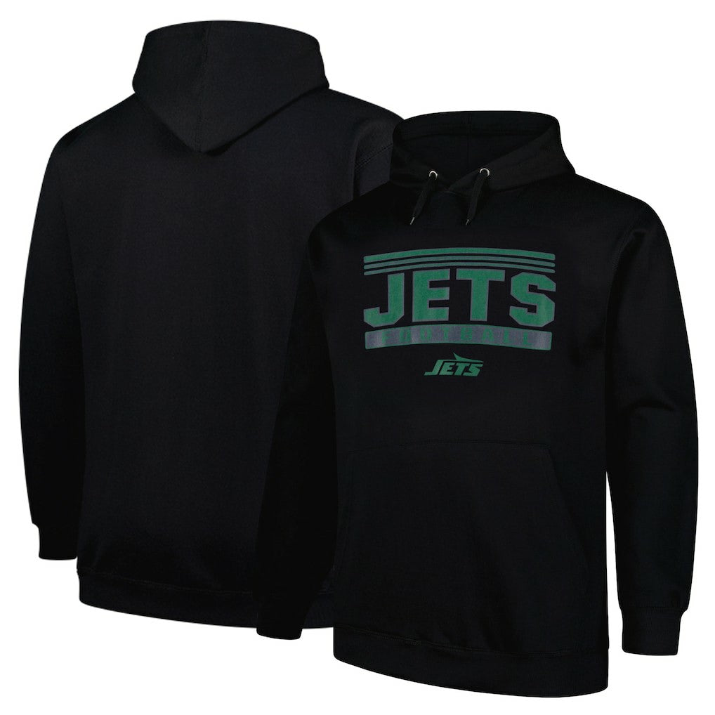 New York Jets Big & Tall Pop Pullover Hoodie - Black - Fanatics