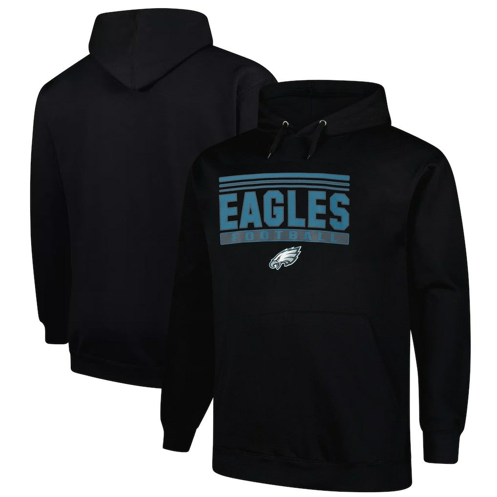 Philadelphia Eagles Big & Tall Pop Pullover Hoodie - Black - Fanatics