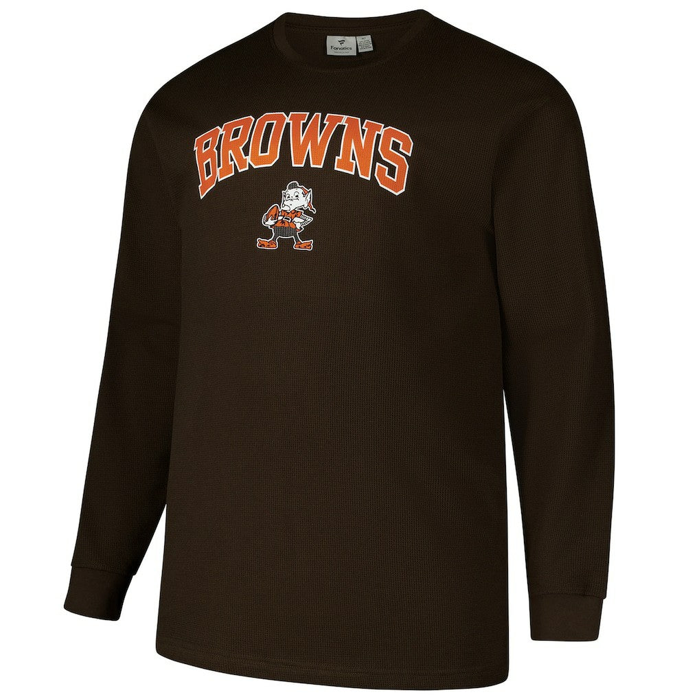 Cleveland Browns Big & Tall Throwback Thermal Long Sleeve T-Shirt - Brown - Fanatics