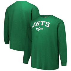 New York Jets Big & Tall Throwback Thermal Long Sleeve T-Shirt - Kelly Green - Fanatics