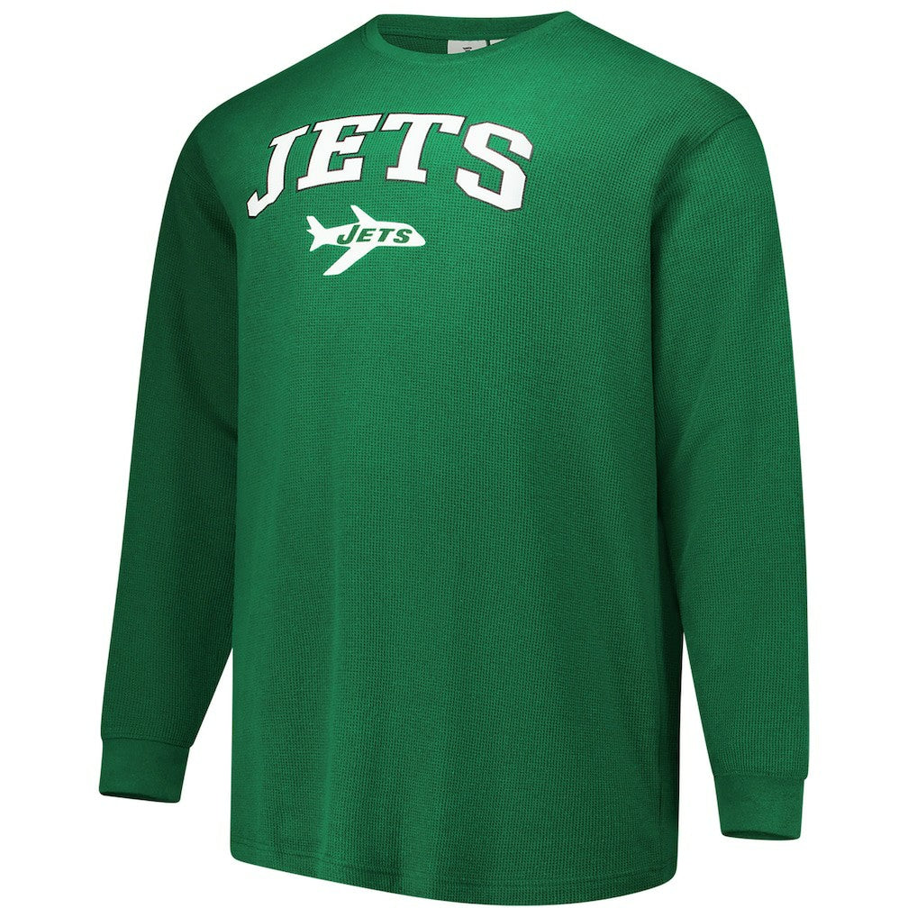 New York Jets Big & Tall Throwback Thermal Long Sleeve T-Shirt - Kelly Green - Fanatics