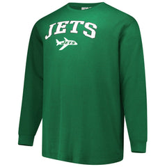 New York Jets Big & Tall Throwback Thermal Long Sleeve T-Shirt - Kelly Green - Fanatics