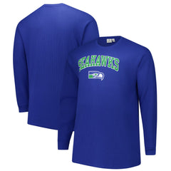Seattle Seahawks Big & Tall Throwback Thermal Long Sleeve T-Shirt - Royal - Fanatics