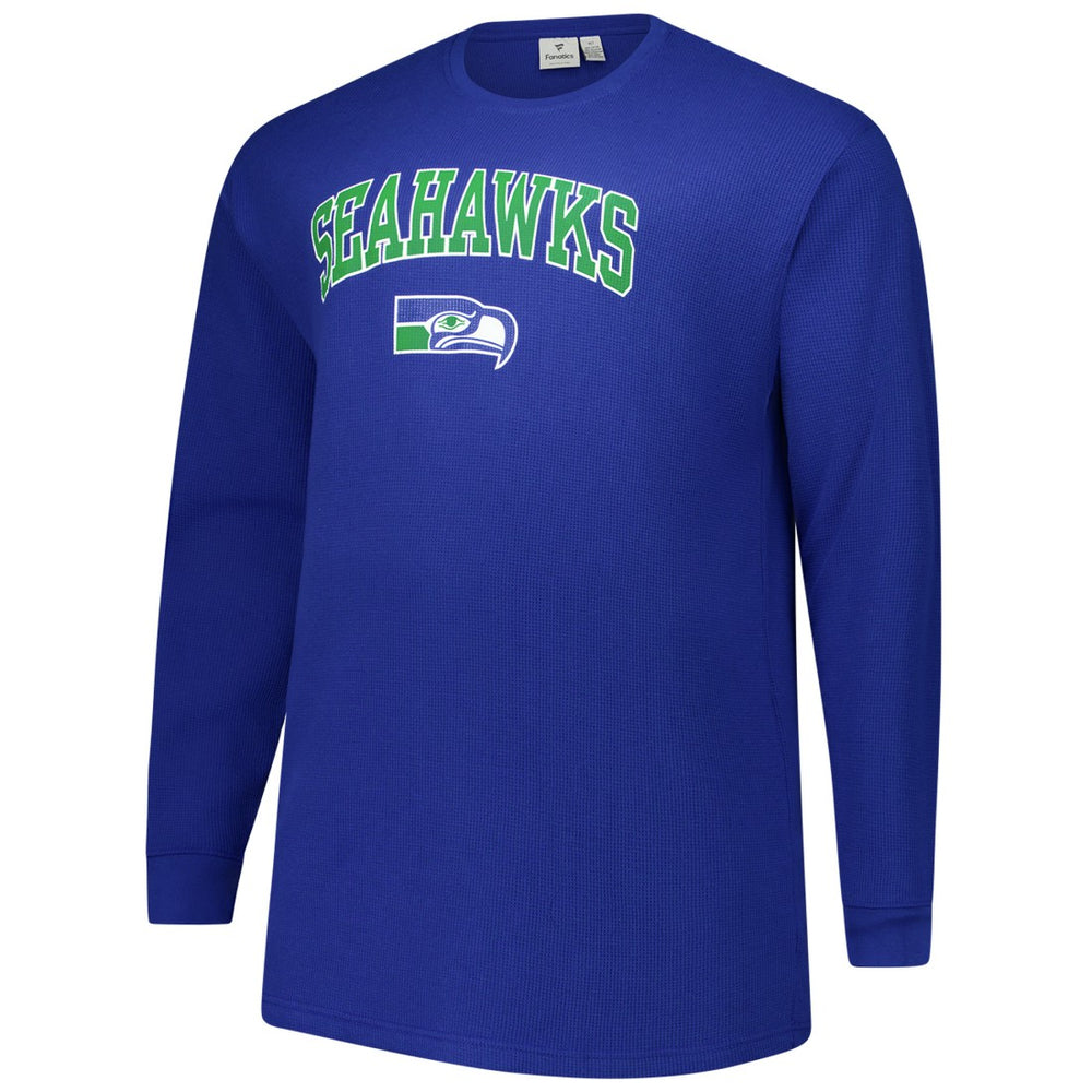 Seattle Seahawks Big & Tall Throwback Thermal Long Sleeve T-Shirt - Royal - Fanatics