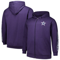 Dallas Cowboys Big & Tall Sleeve Hit Full-Zip Hoodie - Purple - Fanatics