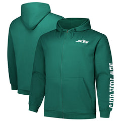 New York Jets Big & Tall Sleeve Hit Full-Zip Hoodie - Green - Fanatics