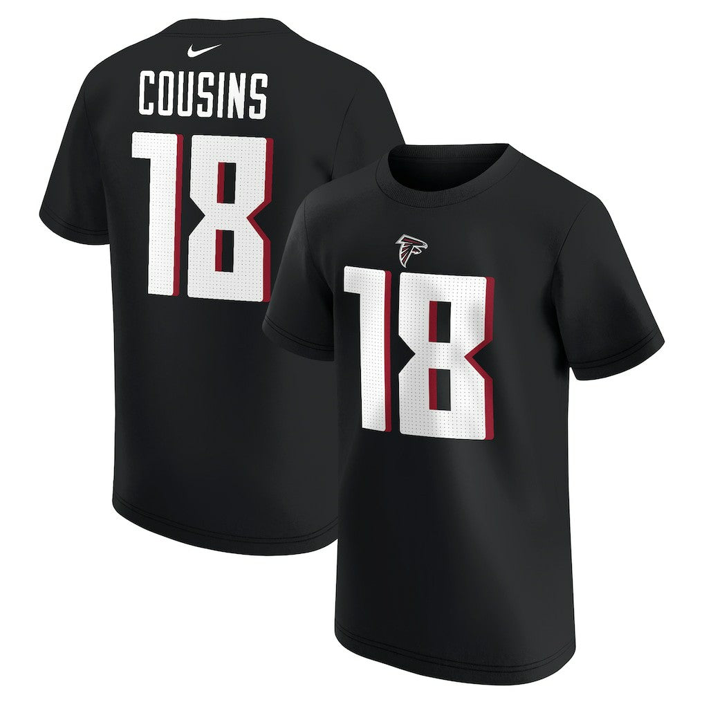 Kirk Cousins Atlanta Falcons Youth Player Name & Number T-Shirt - Black - Nike