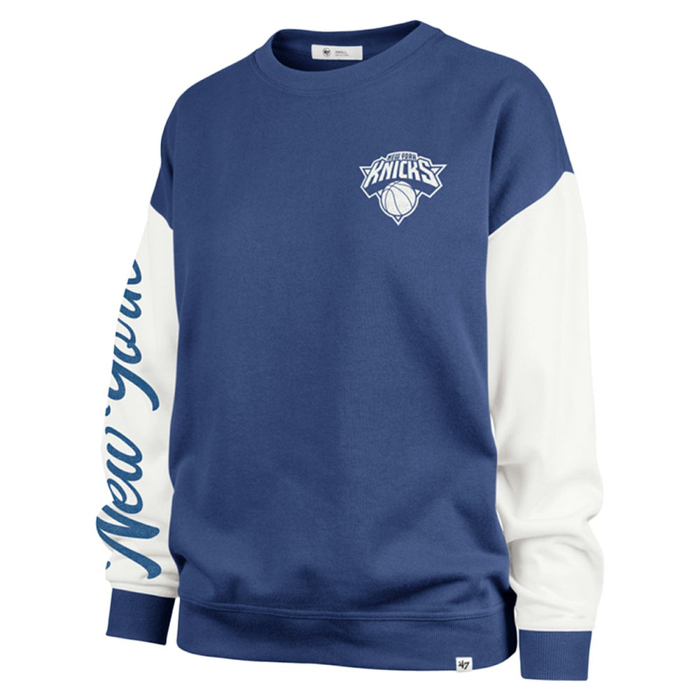 47 brand New York Knicks '47 Women's Plus Size Oversized Rise Andie Pullover Sweatshirt Blue