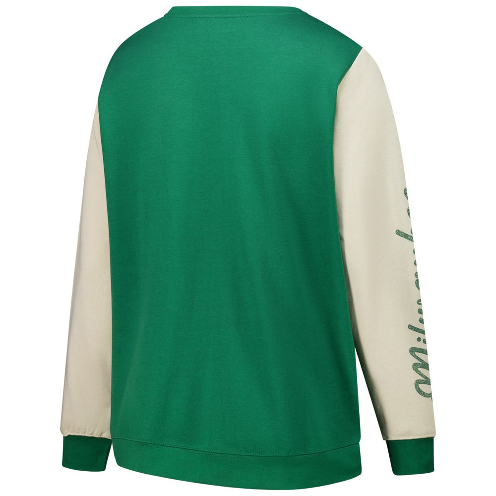 47 brand Milwaukee Bucks '47 Women's Plus Size Oversized Rise Andie Pullover Sweatshirt Hunter Green