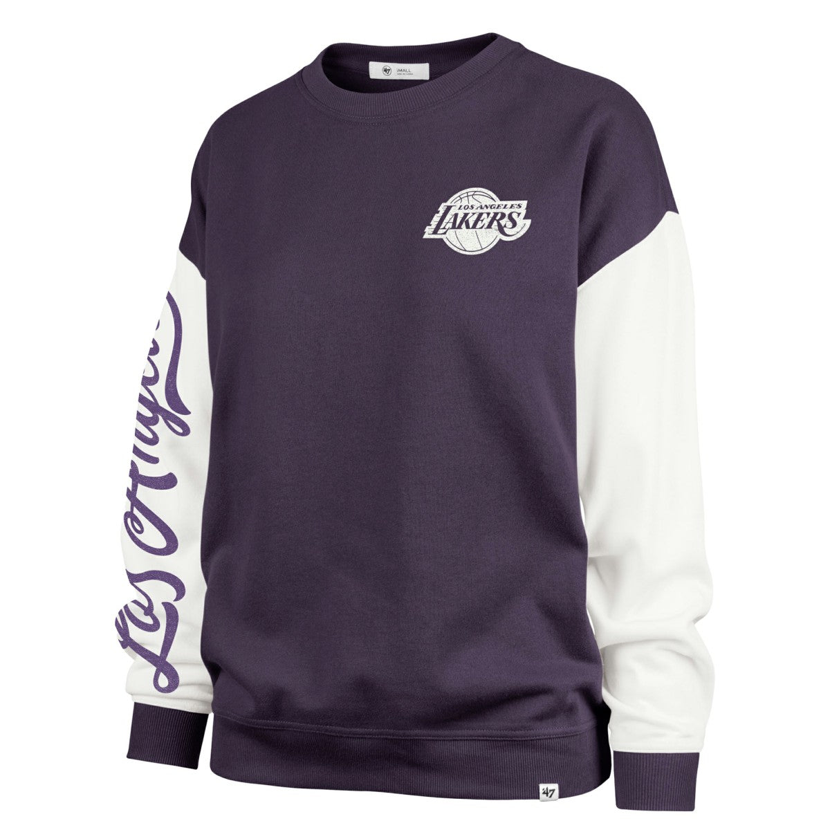 47 brand Los Angeles Lakers '47 Women's Plus Size Oversized Rise Andie Pullover Sweatshirt Purple