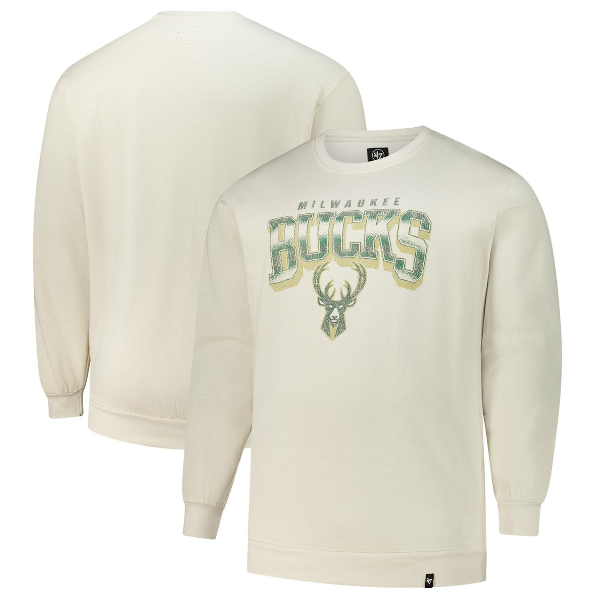 47 brand Milwaukee Bucks '47 Big & Tall Spotlight Headline Pullover Sweatshirt Cream
