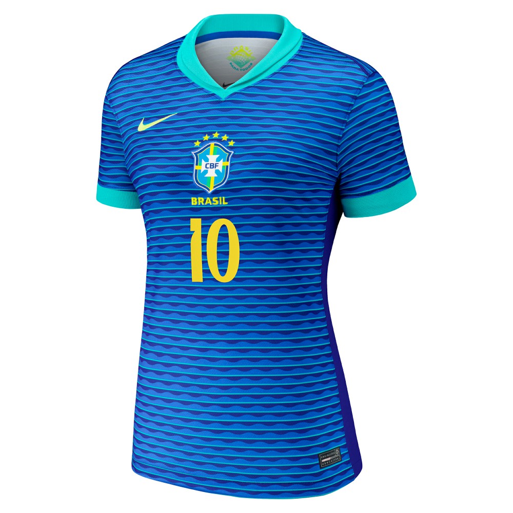 Nike - Neymar Jr. Brazil National Team Women's 2024 Away Stadium Replica Player Jersey – Blue