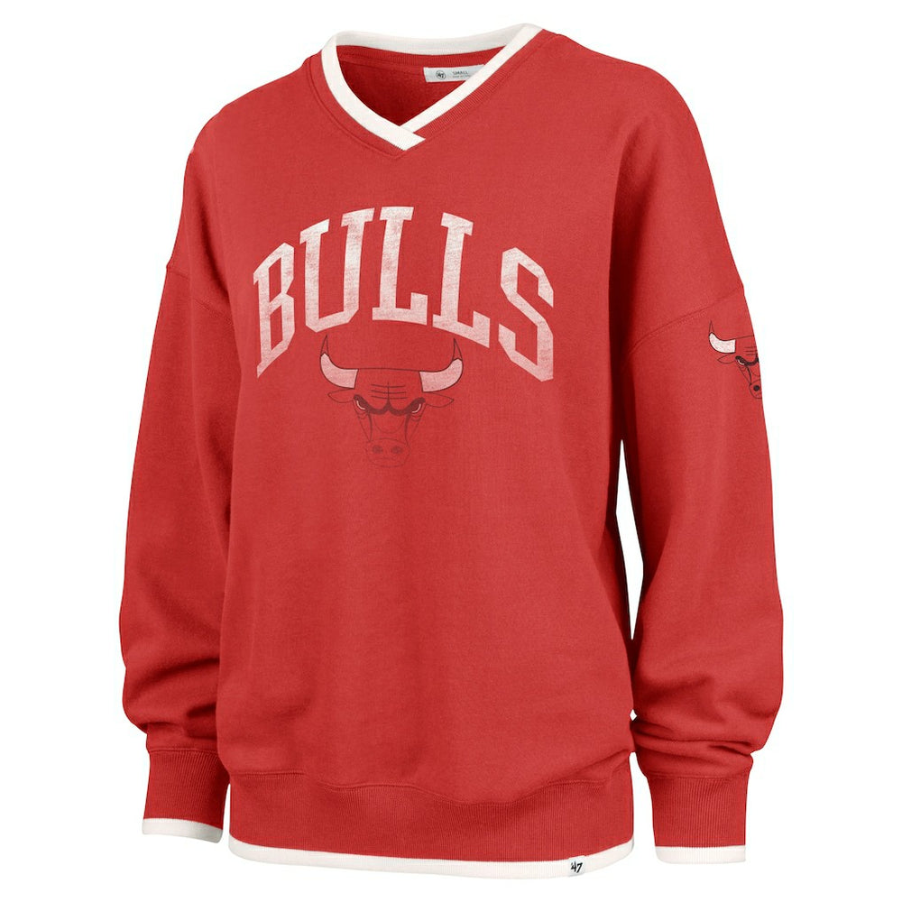 47 brand Chicago Bulls '47 Women's Rise Wax Pack Daze '80s Oversize Pullover Sweatshirt Red