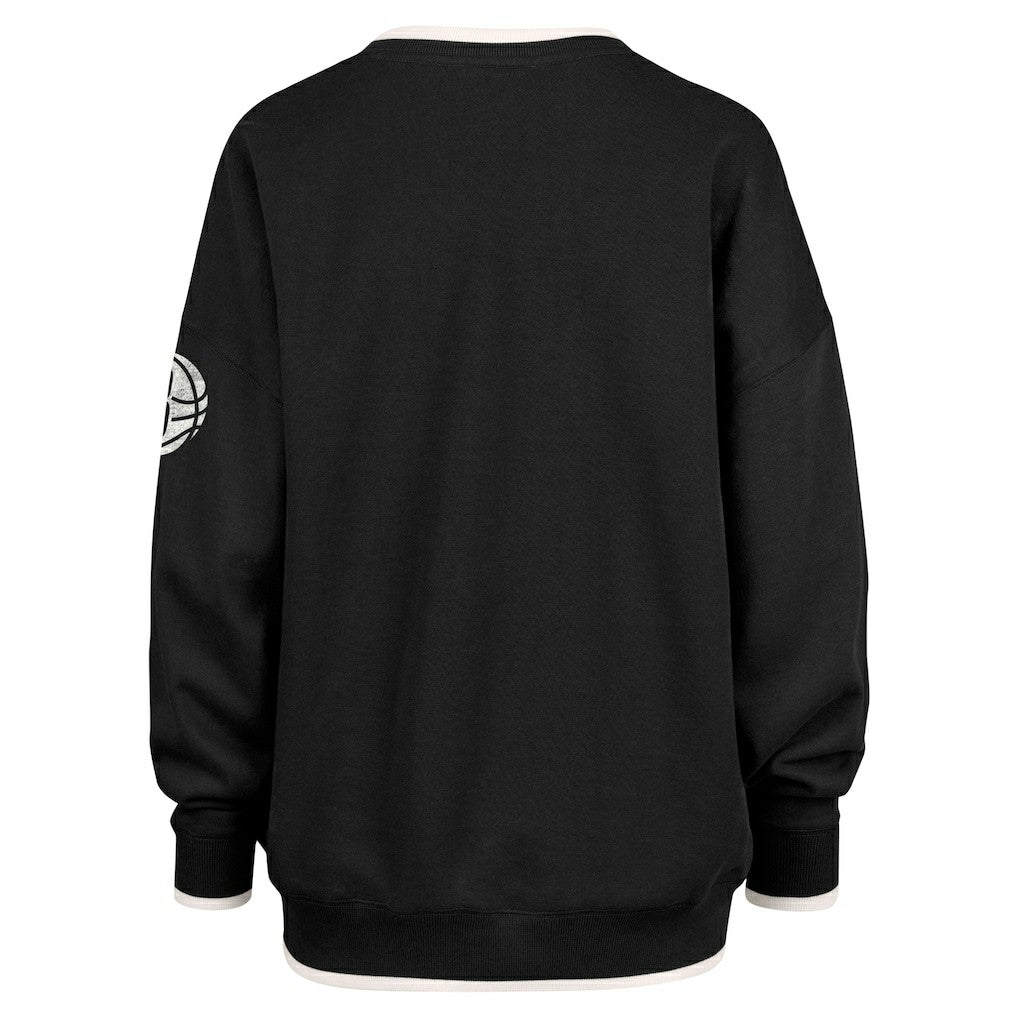 47 brand Brooklyn Nets '47 Women's Rise Wax Pack Daze '80s Oversize Pullover Sweatshirt Black