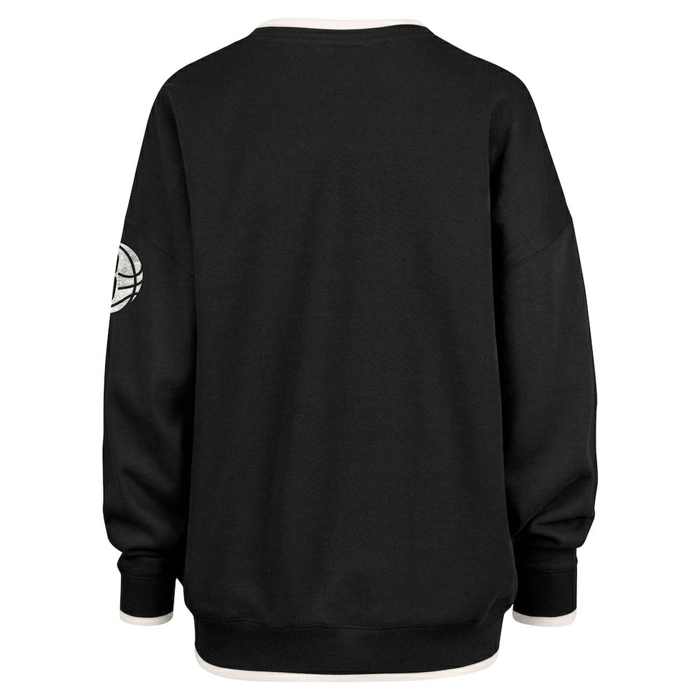 47 brand Brooklyn Nets '47 Women's Rise Wax Pack Daze '80s Oversize Pullover Sweatshirt Black