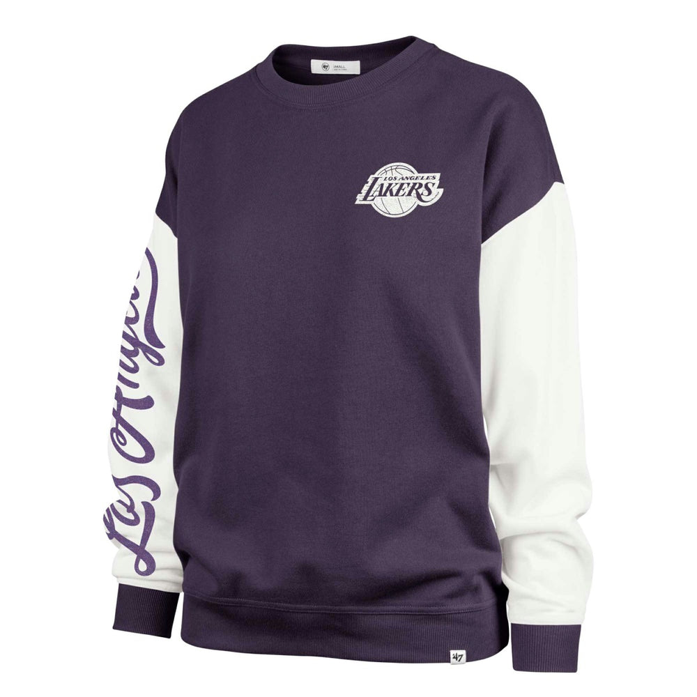 47 brand Los Angeles Lakers '47 Women's Rise Andie Pullover Sweatshirt Oversized Pullover Sweatshirt Purple