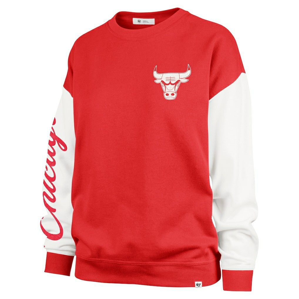 47 brand Chicago Bulls '47 Women's Rise Andie Oversized Pullover Sweatshirt Red