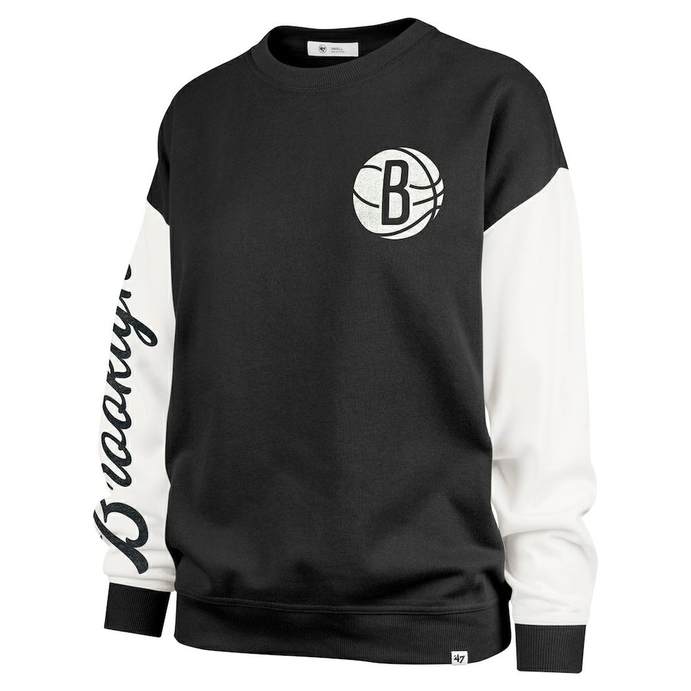 47 brand Brooklyn Nets '47 Women's Rise Andie Oversized Pullover Sweatshirt Black