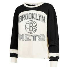 47 brand Brooklyn Nets '47 Women's Curve Raglan Long Sleeve T-Shirt Cream