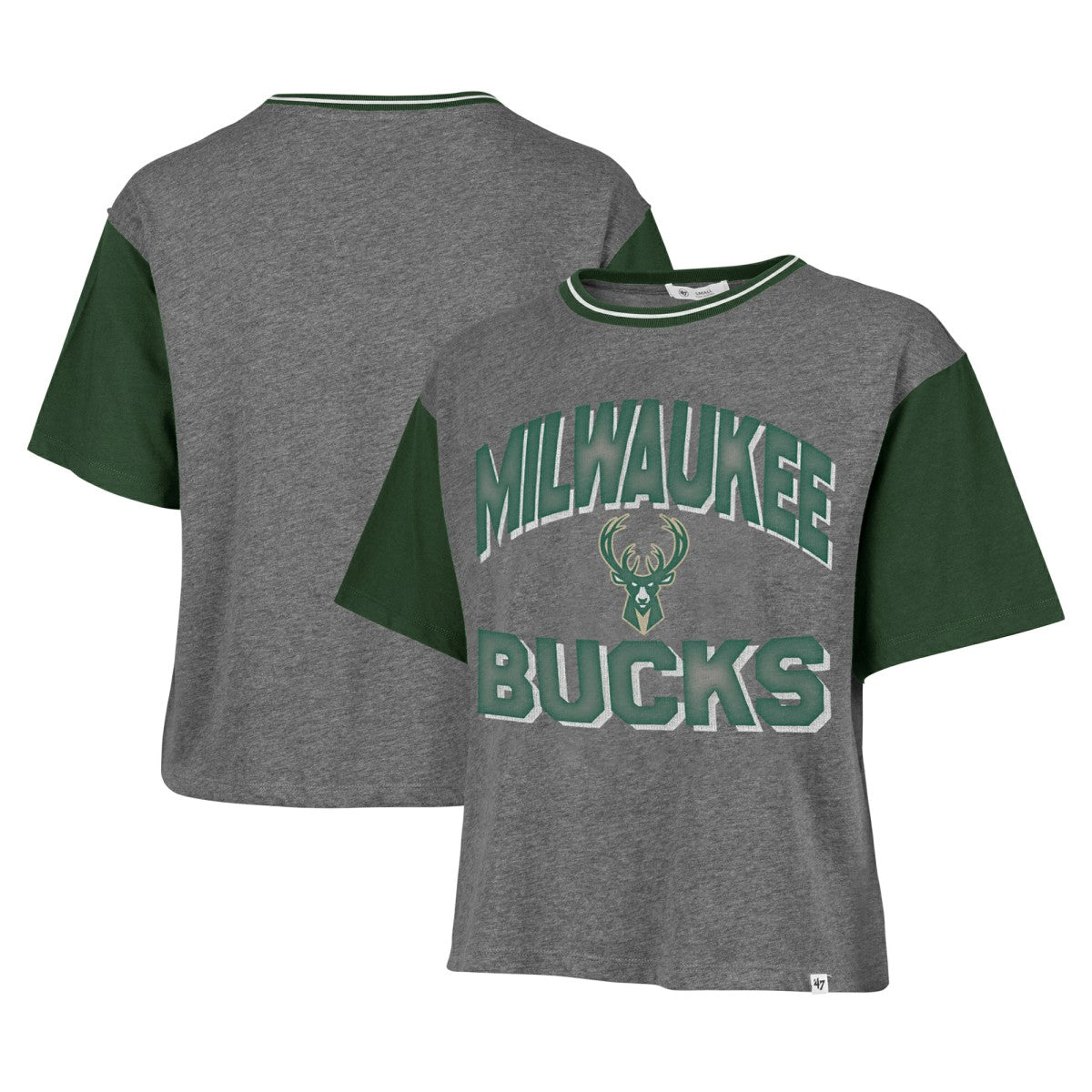 47 brand Milwaukee Bucks '47 Women's Rise Clubhouse Ziggy Color Block T-Shirt Gray