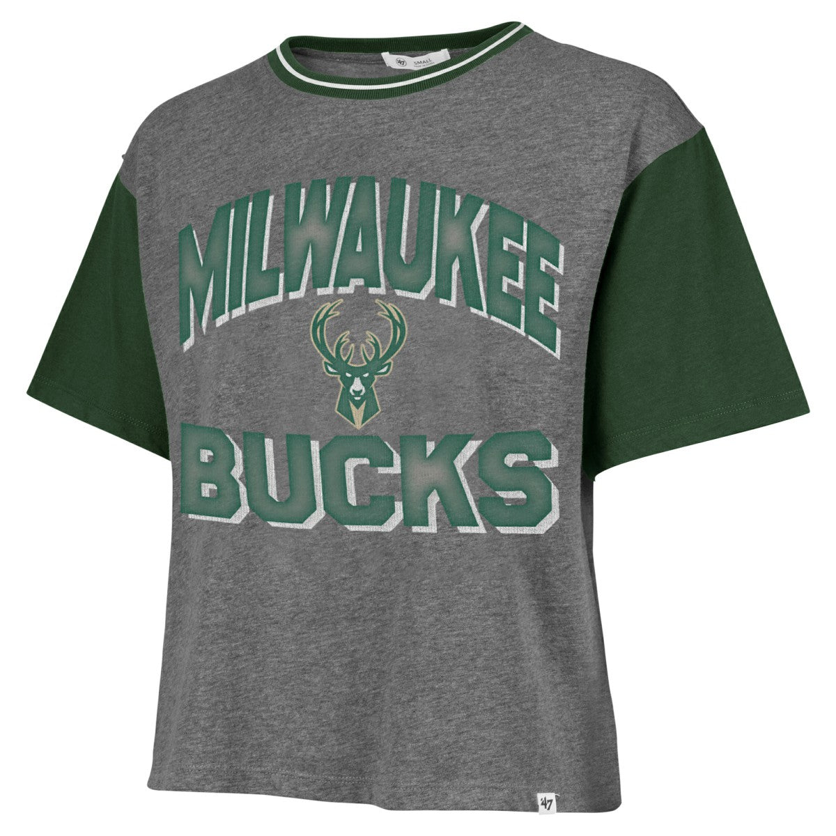 47 brand Milwaukee Bucks '47 Women's Rise Clubhouse Ziggy Color Block T-Shirt Gray
