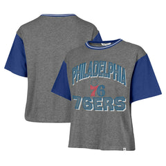 47 brand Philadelphia 76ers '47 Women's Rise Clubhouse Ziggy Color Block T-Shirt Gray