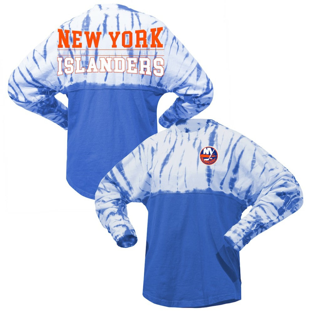 New York Islanders Spirit Jersey Unisex Crystal Half Dye Long Sleeve T-Shirt - Royal | NHL Lifestyle