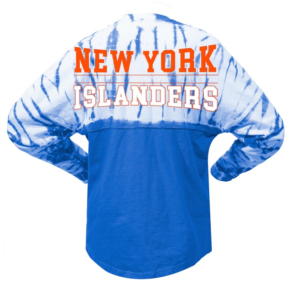 New York Islanders Spirit Jersey Unisex Crystal Half Dye Long Sleeve T-Shirt - Royal | NHL Lifestyle