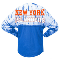 New York Islanders Spirit Jersey Unisex Crystal Half Dye Long Sleeve T-Shirt - Royal | NHL Lifestyle