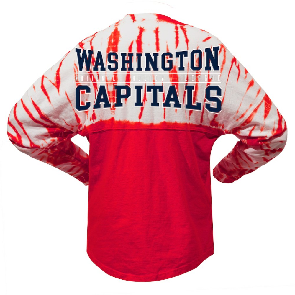 Washington Capitals Spirit Jersey Unisex Crystal Half Dye Long Sleeve T-Shirt - Red | NHL sale