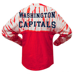 Washington Capitals Spirit Jersey Unisex Crystal Half Dye Long Sleeve T-Shirt - Red | NHL sale