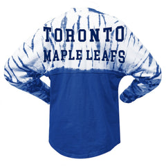 Toronto Maple Leafs Spirit Jersey Unisex Crystal Half Dye Long Sleeve T-Shirt - Blue | NHL Lifestyle