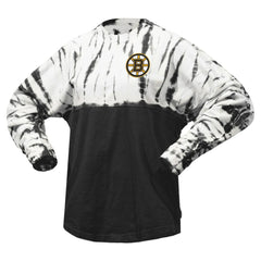 Boston Bruins Spirit Jersey Unisex Crystal Half Dye Long Sleeve T-Shirt - Black | NHL Clearance