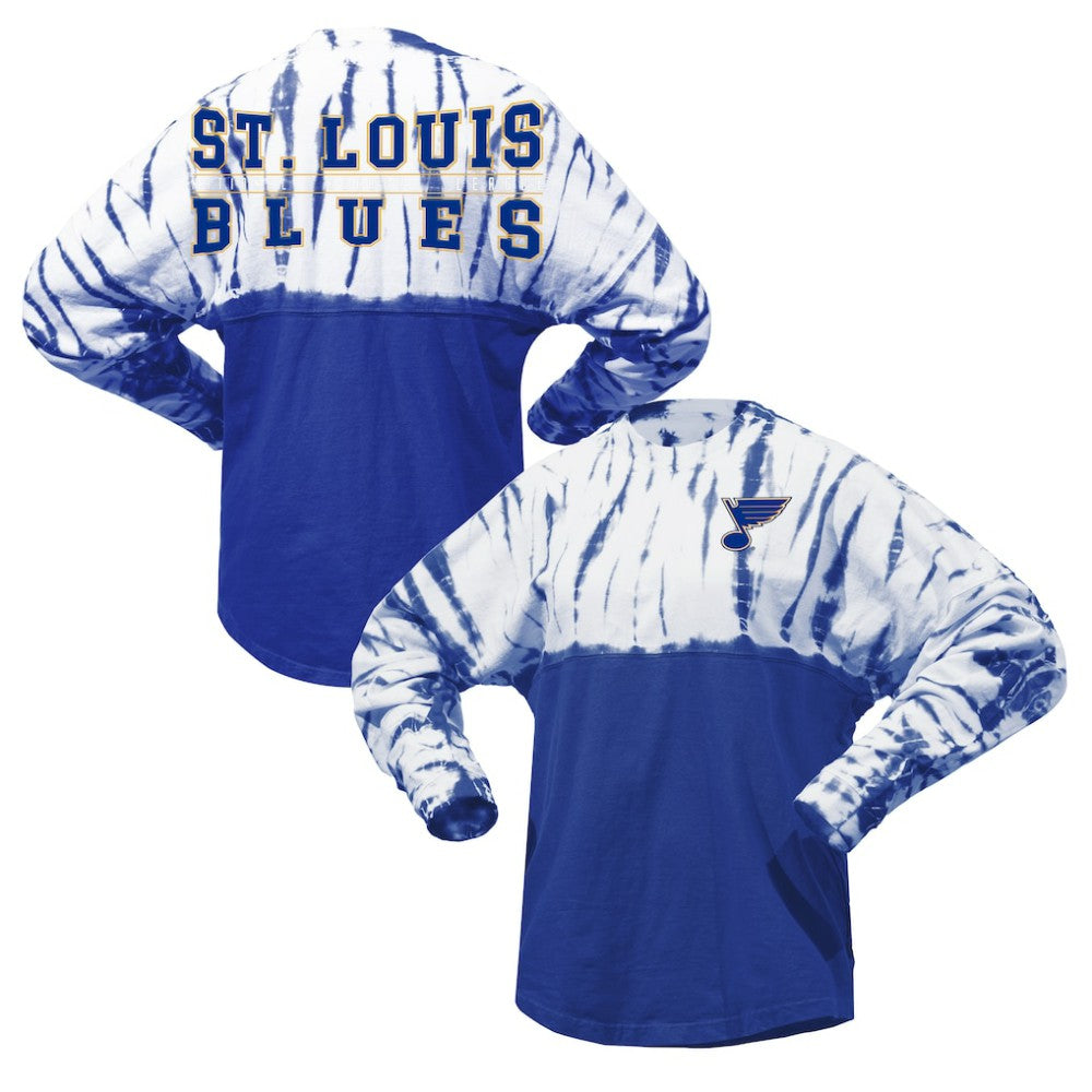 St. Louis Blues Spirit Jersey Unisex Crystal Half Dye Long Sleeve T-Shirt - Blue | NHL discount