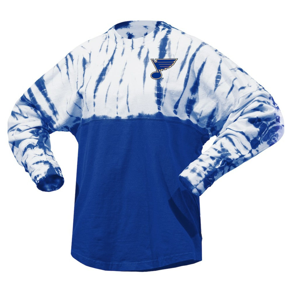 St. Louis Blues Spirit Jersey Unisex Crystal Half Dye Long Sleeve T-Shirt - Blue | NHL discount