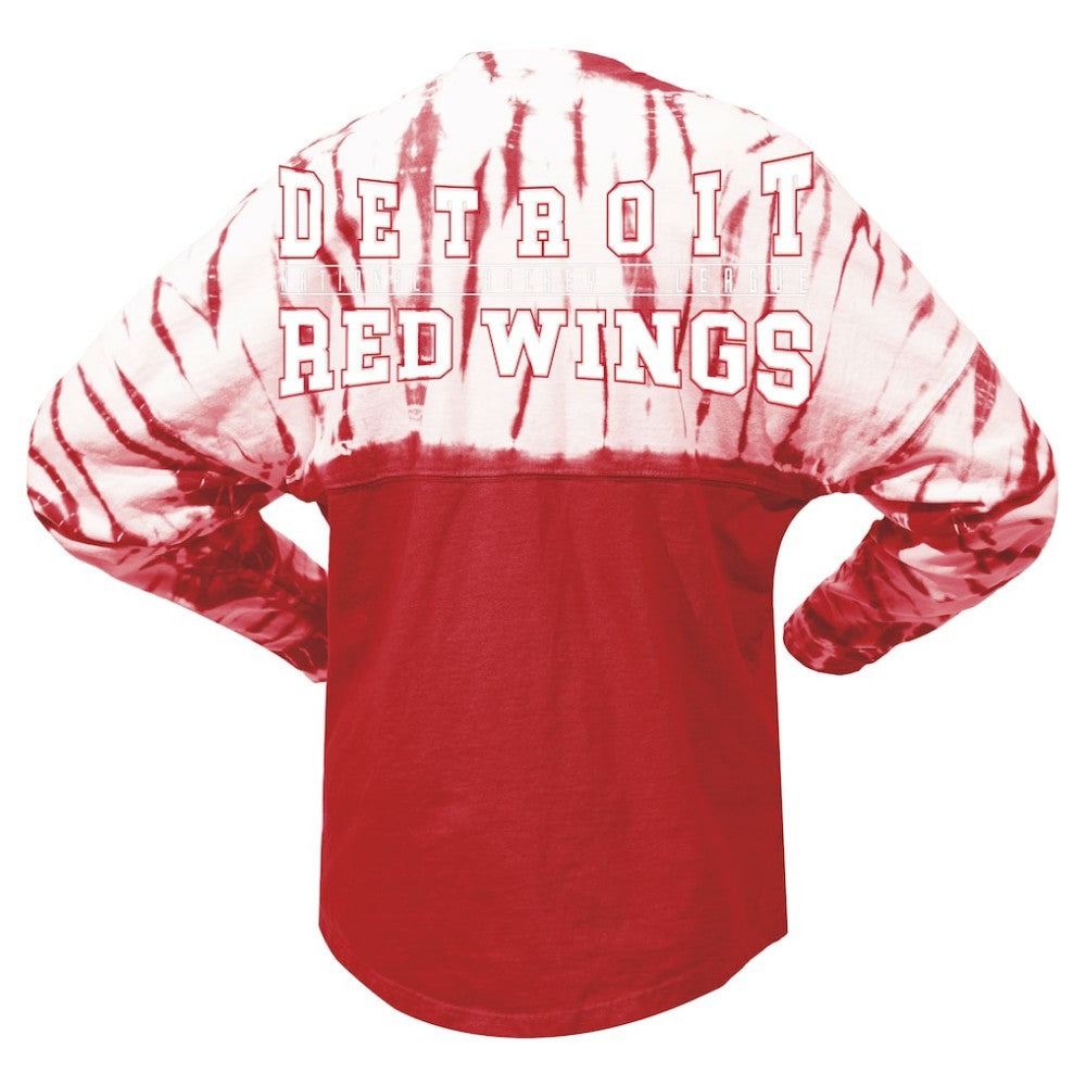 Detroit Red Wings Spirit Jersey Unisex Crystal Half Dye Long Sleeve T-Shirt - Red | NHL on sale