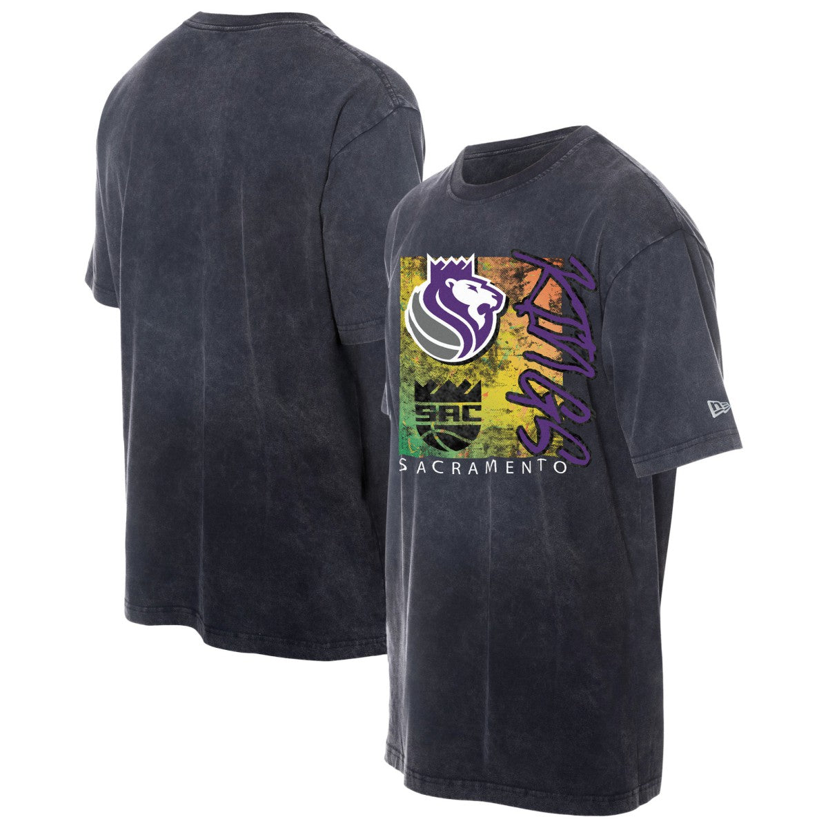 New Era Sacramento Kings Distressed Sport Classics Enzyme Washed T-Shirt Black