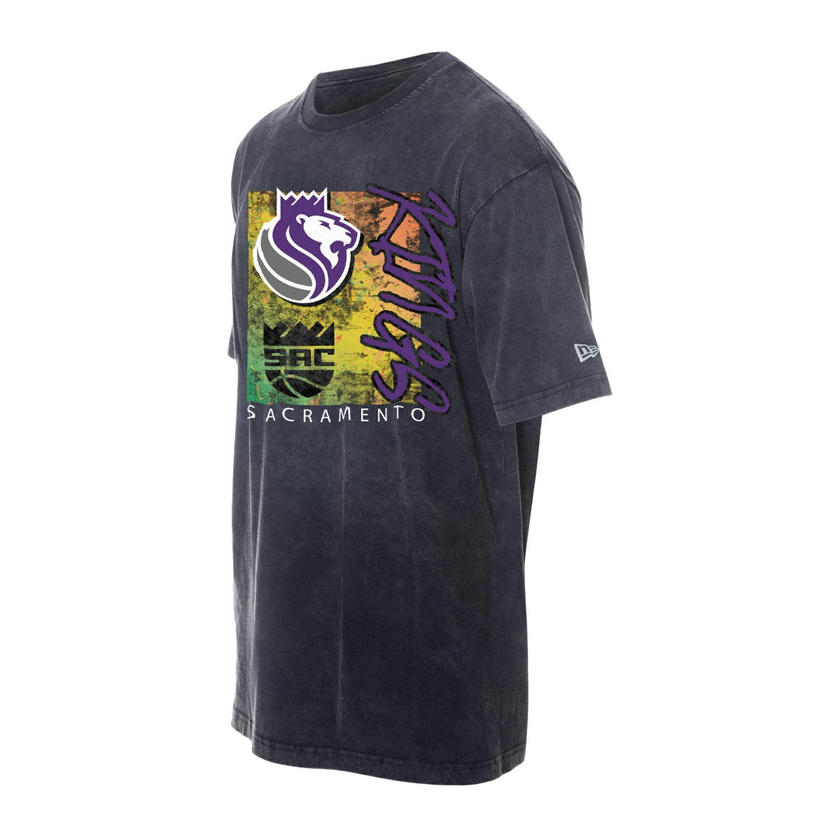 New Era Sacramento Kings Distressed Sport Classics Enzyme Washed T-Shirt Black