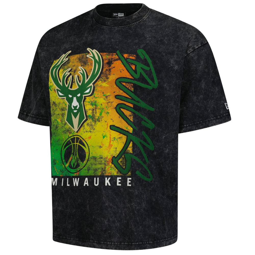 New Era Milwaukee Bucks Sport Classics Enzyme Washed T-Shirt Black